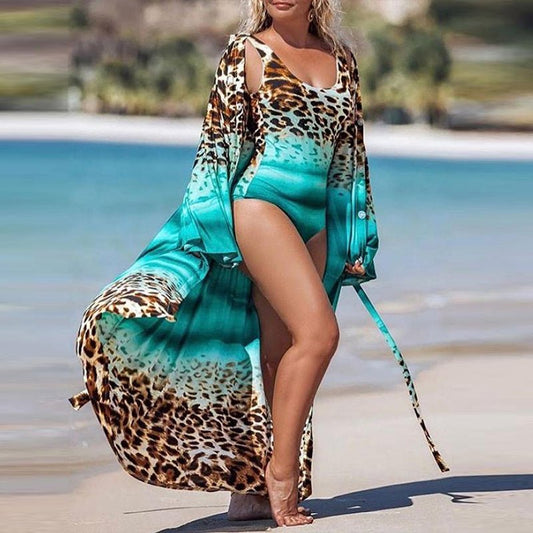 Sexy Leopard Swimwear Blouse Bikini - Summer Style for Women - Aqova