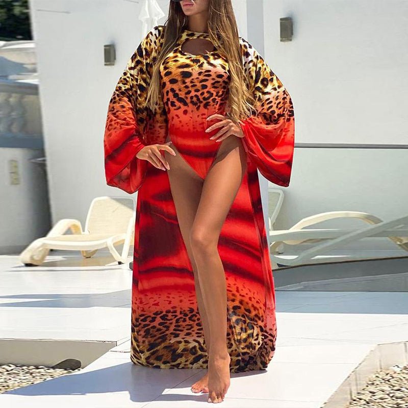 Sexy Leopard Swimwear Blouse Bikini - Summer Style for Women - Aqova
