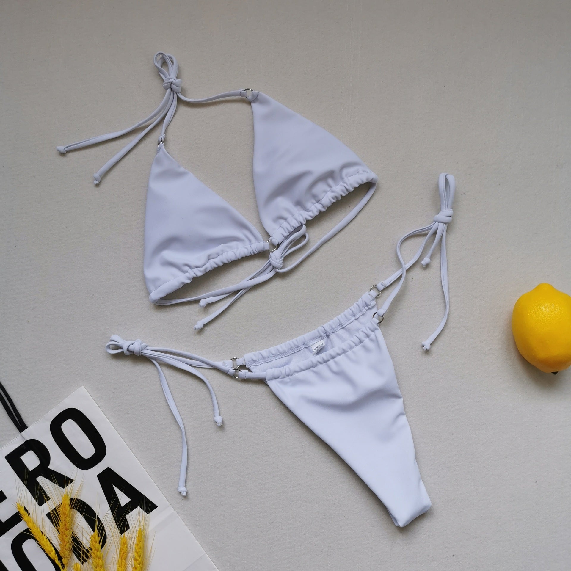 Sexy Multicolor Halter Bikini Swimsuit - Quick - Drying, Tight - Fitting Design - Aqova