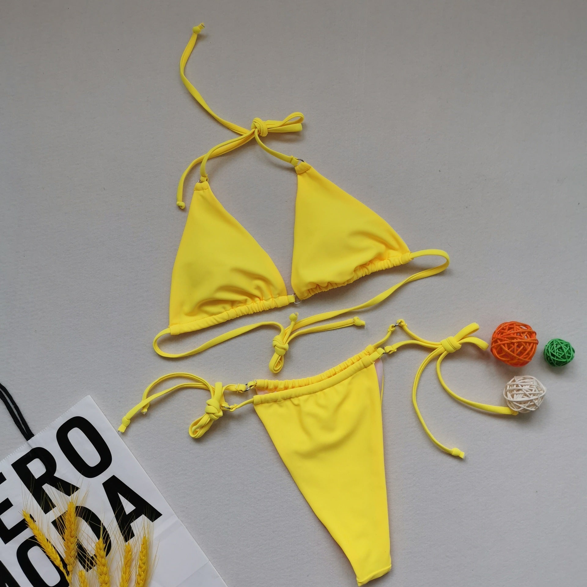 Sexy Multicolor Halter Bikini Swimsuit - Quick - Drying, Tight - Fitting Design - Aqova