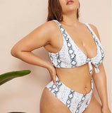 Sexy plus size knotted high waist ladies swimwear - Aqova