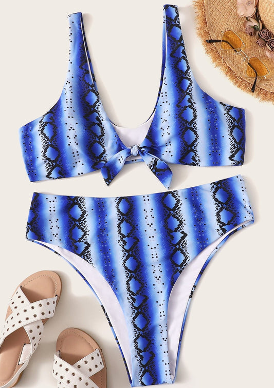 Sexy plus size knotted high waist ladies swimwear - Aqova