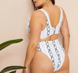Sexy plus size knotted high waist ladies swimwear - Aqova