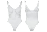 Sexy Tie Knot Print One - Piece Swimsuit with Chest Pad - ZC2520 - Aqova