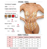 Sexy Tie Knot Print One - Piece Swimsuit with Chest Pad - ZC2520 - Aqova