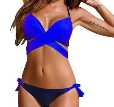 Sexy Two-Piece Cross Straps Bikini - High Elasticity Swimwear for Women - Aqova