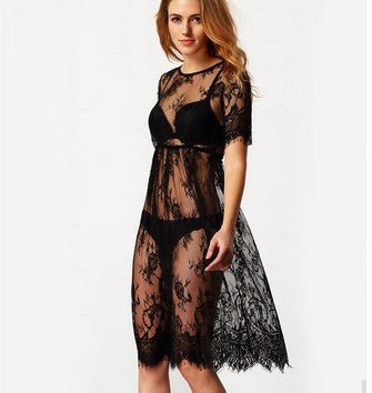 Sexy Women Lace Crochet Bikini Cover Up - Summer Beach Dress - Aqova