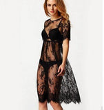 Sexy Women Lace Crochet Bikini Cover Up - Summer Beach Dress - Aqova