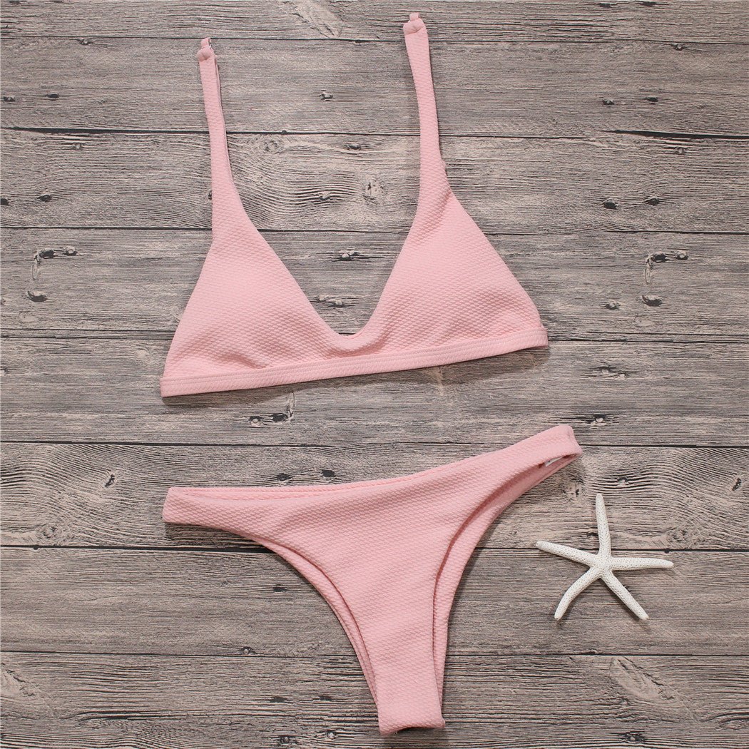 Sexy Women’s Solid Bikini Set - Perfect for Beach and Pool Fun - Aqova