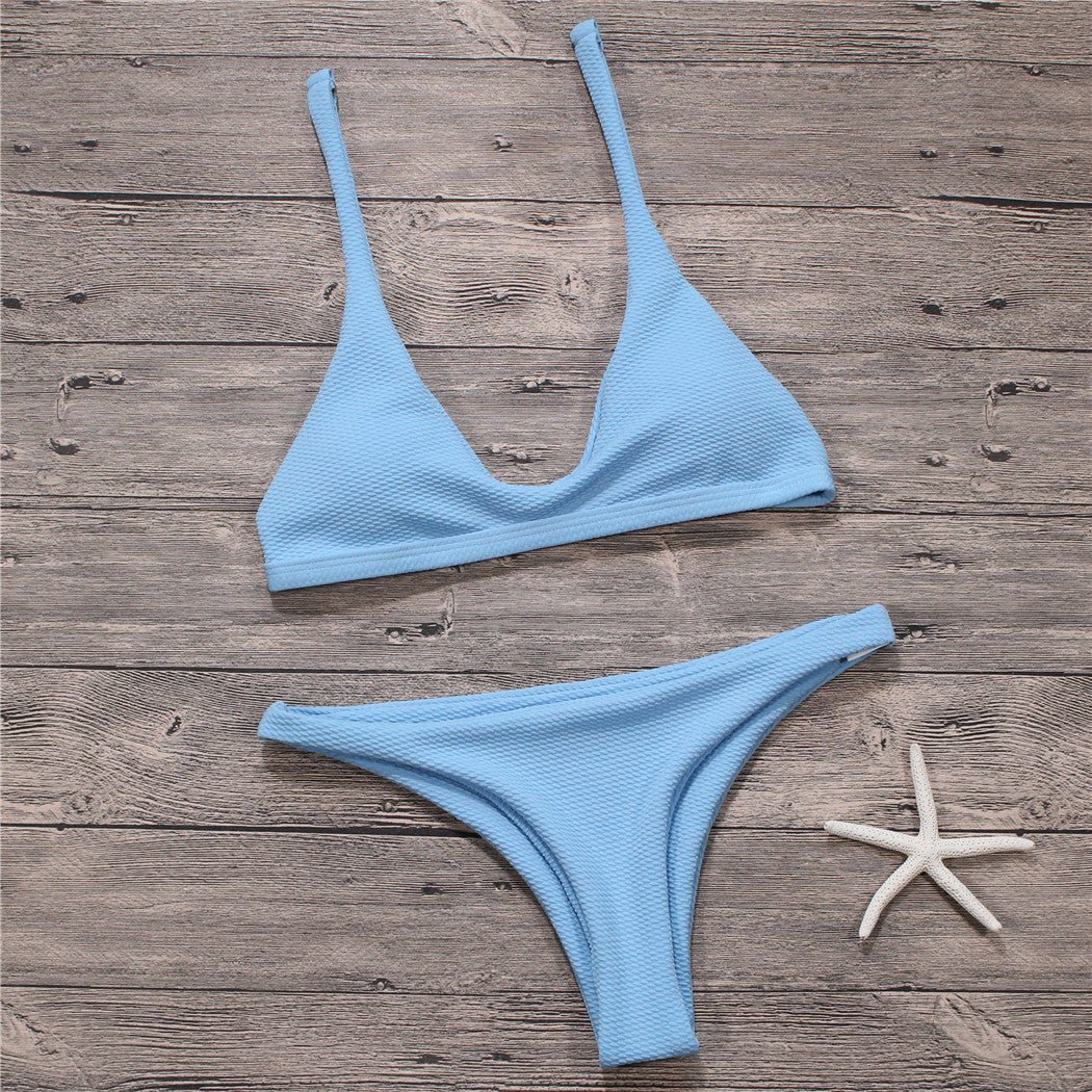 Sexy Women’s Solid Bikini Set - Perfect for Beach and Pool Fun - Aqova