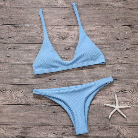 Sexy Women’s Solid Bikini Set - Perfect for Beach and Pool Fun - Aqova