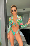 Singularity New Bikini European and American Large Size Swimsuit Long Sleeve High Waist Fat Lady Amazon Swimsuit - Aqova