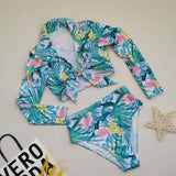 Singularity New Bikini European and American Large Size Swimsuit Long Sleeve High Waist Fat Lady Amazon Swimsuit - Aqova