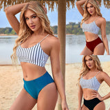 Slim Stripe Beach Vacation Swimsuit Women - Aqova