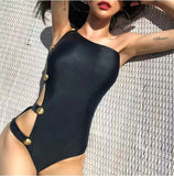 Slim Tube Top Black One - Piece Swimsuit - Wire - Free Women's Swimwear - Aqova