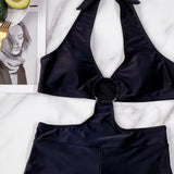 Small Breasts Gathered Three - point One - piece Swimsuit Women - Aqova