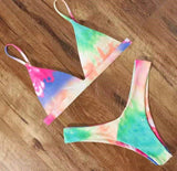 Solid Color Bikini Sexy Strappy Swimsuit - Aqova