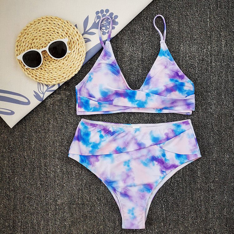 Solid Color Bikini Sexy Strappy Swimsuit - Aqova