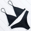 Solid Color Bikini Sexy Strappy Swimsuit - Aqova