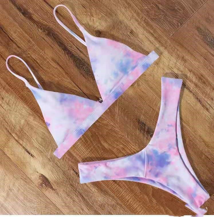 Solid Color Bikini Sexy Strappy Swimsuit - Aqova
