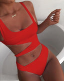 Solid Color One - Piece Swimsuit - Stylish & Flattering Bikini Choice - Aqova