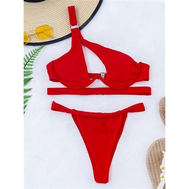 Solid Color Split Swimsuit for Women - Stylish & Sexy Swimwear Options - Aqova
