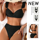 Solid Color Women's Beach Bikini Swimsuit - Aqova