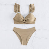 Solid Color Women's Beach Bikini Swimsuit - Aqova