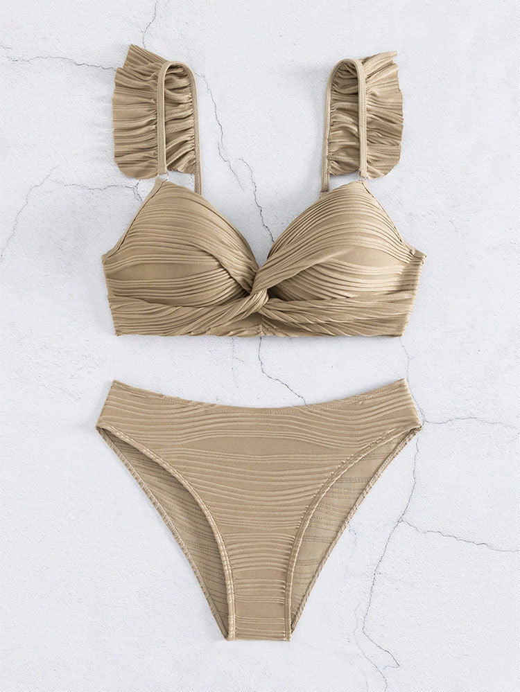 Solid Color Women's Beach Bikini Swimsuit - Aqova