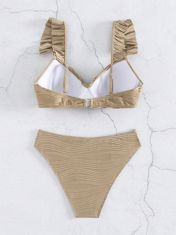 Solid Color Women's Beach Bikini Swimsuit - Aqova