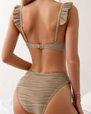 Solid Color Women's Beach Bikini Swimsuit - Aqova