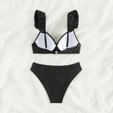 Solid Color Women's Beach Bikini Swimsuit - Aqova