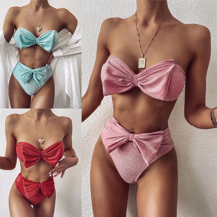 Split Bright Silk Bikini - Stylish Swimwear with Comfortable Nylon Fabric - Aqova