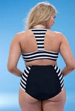 Split Stripe Bikini - Stylish Swimwear, Perfect for Beach Days - Aqova