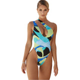 Striped Backless One - Piece Swimsuit - Trendy Swimwear for Summer - Aqova