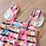 Striped Donut Girl's Swimsuit - Cute Pink Swimwear for Ages 2 - 5 - Aqova