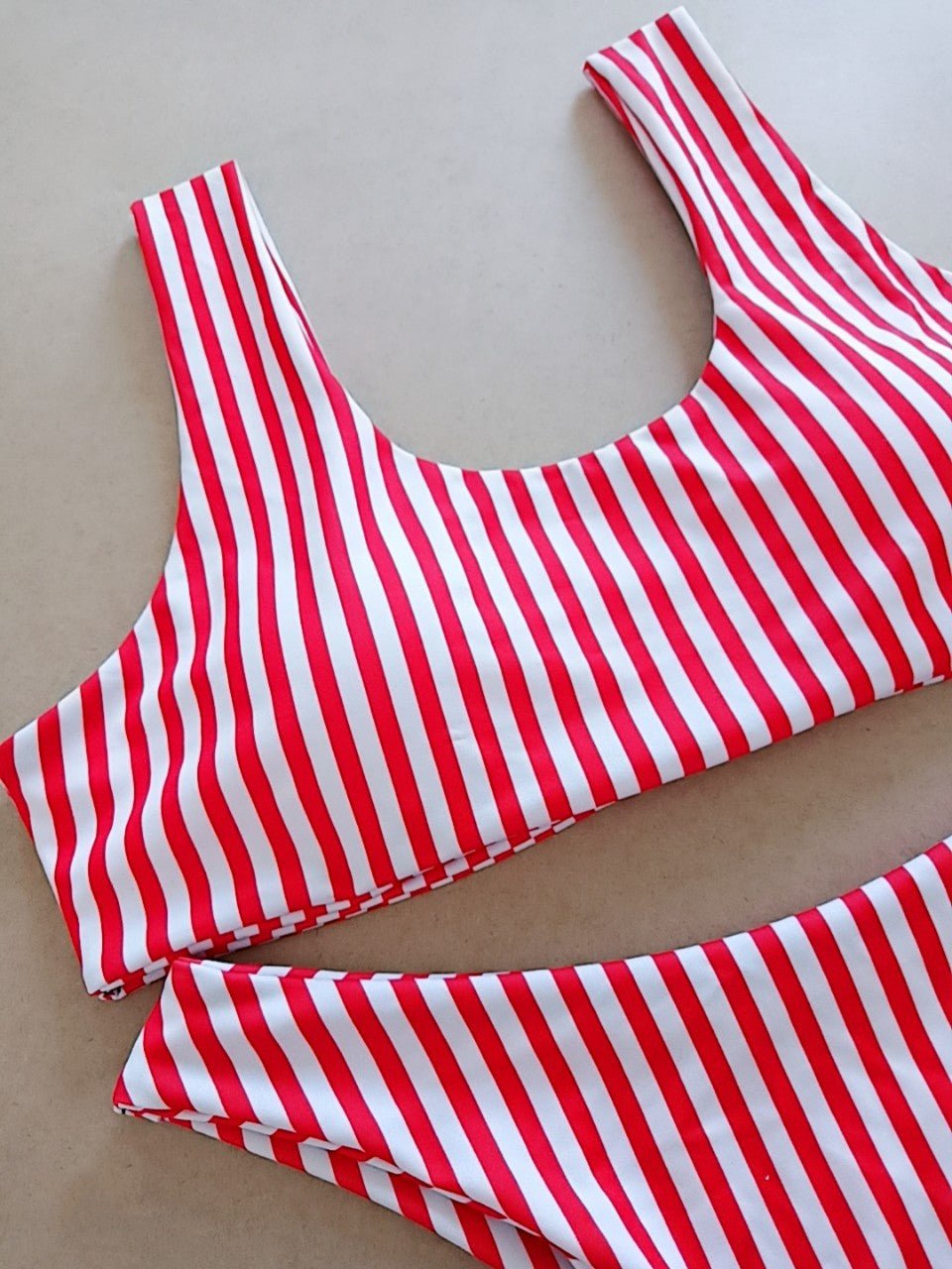 Striped printed bikini split swimsuit - Aqova