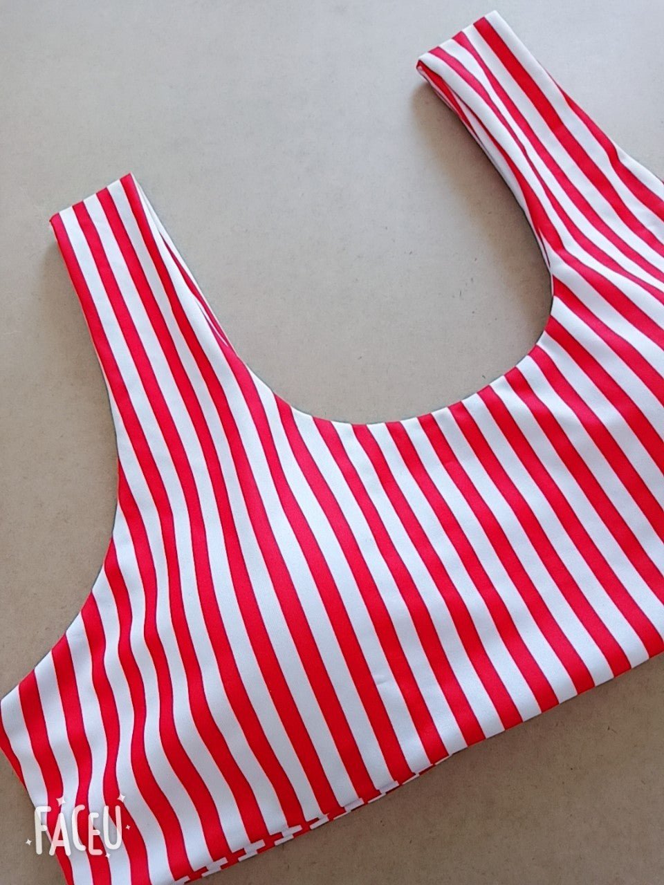 Striped printed bikini split swimsuit - Aqova