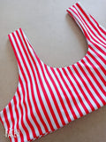 Striped printed bikini split swimsuit - Aqova