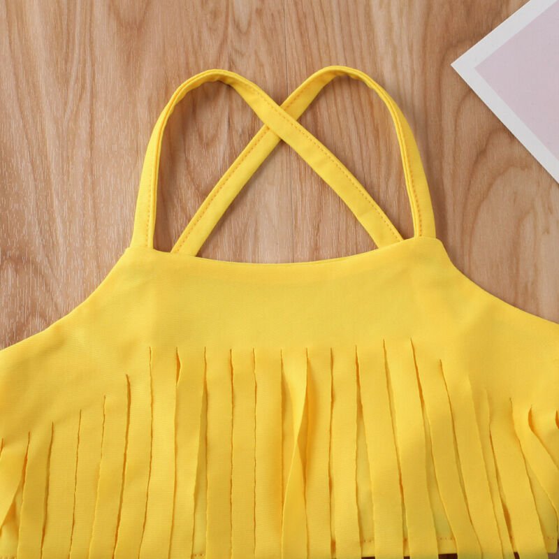 Stylish Banana Print Tassel Swimsuit for Trendy Summer Beach Days - Aqova