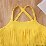 Stylish Banana Print Tassel Swimsuit for Trendy Summer Beach Days - Aqova