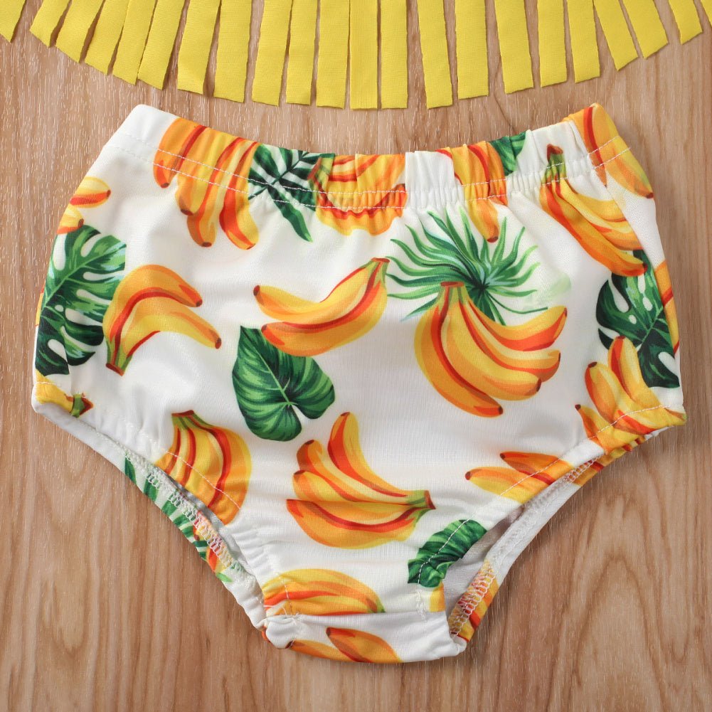 Stylish Banana Print Tassel Swimsuit for Trendy Summer Beach Days - Aqova