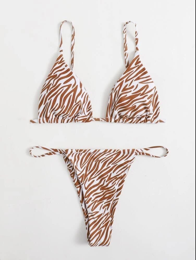 Stylish European & American Women's Bikini Set - Three - Piece Swimsuit - Aqova