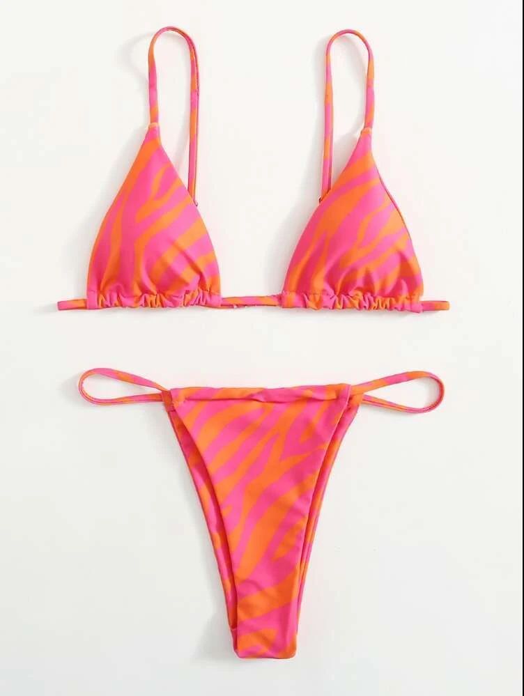 Stylish European & American Women's Bikini Set - Three - Piece Swimsuit - Aqova