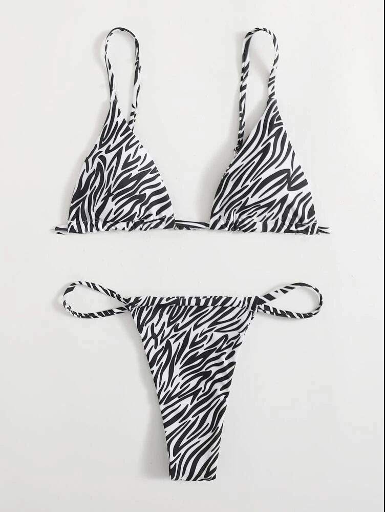 Stylish European & American Women's Bikini Set - Three - Piece Swimsuit - Aqova