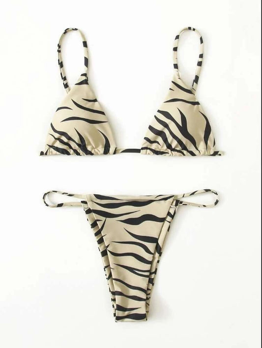Stylish European & American Women's Bikini Set - Three - Piece Swimsuit - Aqova