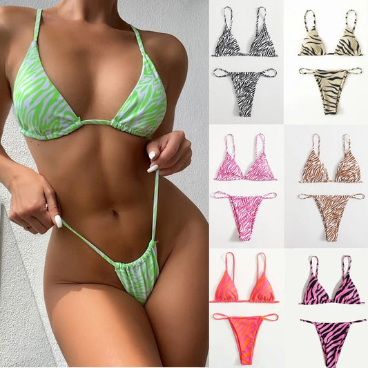 Stylish European & American Women's Bikini Set - Three - Piece Swimsuit - Aqova