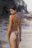 Stylish Floral Bikini Split - Supportive Chest Pad & Striped Design - Aqova
