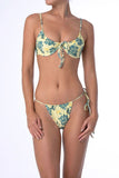Stylish Floral Bikini Split - Supportive Chest Pad & Striped Design - Aqova