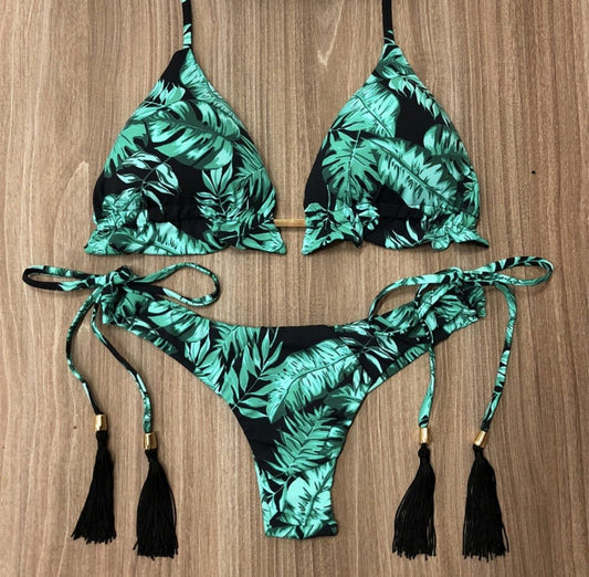 Stylish Floral Print Bikini Swimwear - Comfortable for Summer Fun - Aqova